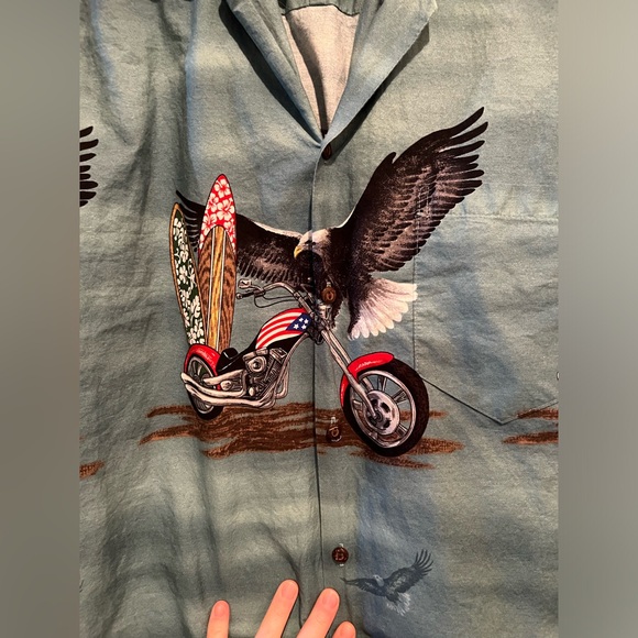 KYs made in Hawaii  motorcycle button up large - Picture 6 of 7